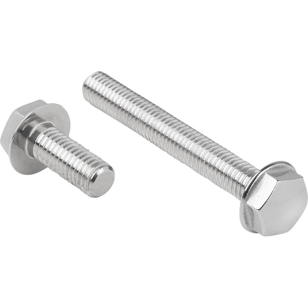 M5 Flange Bolt, Polished Stainless Steel, 60 mm L